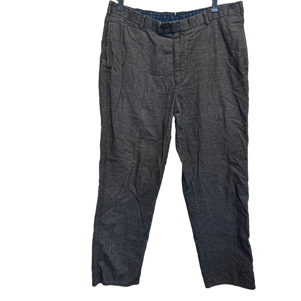 Peter Millar Mens 36 x 29 Dark Gray Corduroy Straight Leg Pants